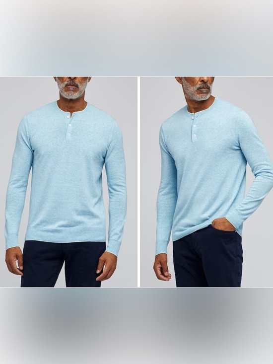 Bonobos Other - Bonobos Light Blue V-Neck Henley Sweater